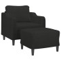 Sillón con taburete tela negro 60 cm by , Sofas - Ref: Foro24-3201131, Price: 188,25 €, Discount: %
