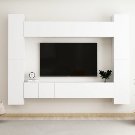 Juego de mueble para TV de 10 piezas aglomerado blanco de , Muebles TV - Ref: Foro24-3078652, Precio: 402,06 €, Descuento: %