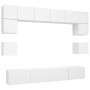 Set de muebles de salón TV 8 piezas madera de ingeniería blanco by , TV Furniture - Ref: Foro24-3078692, Price: 296,56 €, Dis...