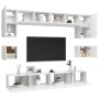Set de muebles de salón TV 8 piezas madera de ingeniería blanco by , TV Furniture - Ref: Foro24-3078692, Price: 296,56 €, Dis...
