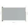 Einziehbare seitliche Gartenmarkise grau 180x300 cm von vidaXL, Sonnenschirme - Ref: Foro24-317894, Preis: 87,16 €, Rabatt: %