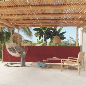 Toldo lateral retráctil para patio rojo 117x500 cm