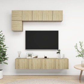 Set muebles de salón TV 5 pzas madera ingeniería roble Sonoma von , TV-Möbel - Ref: Foro24-3079008, Preis: 170,28 €, Rabatt: %