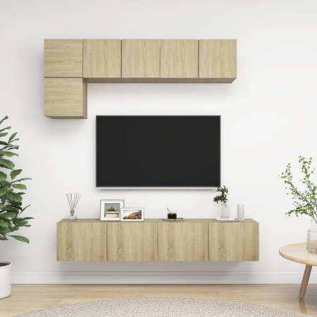 Set muebles de salón TV 5 pzas madera ingeniería roble Sonoma von , TV-Möbel - Ref: Foro24-3079008, Preis: 170,28 €, Rabatt: %