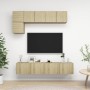 Set muebles de salón TV 5 pzas madera ingeniería roble Sonoma von , TV-Möbel - Ref: Foro24-3079008, Preis: 170,28 €, Rabatt: %