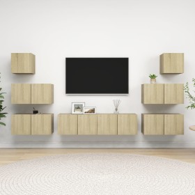 Set de muebles salón TV 8 pzas madera ingeniería roble Sonoma von , TV-Möbel - Ref: Foro24-3079029, Preis: 212,74 €, Rabatt: %