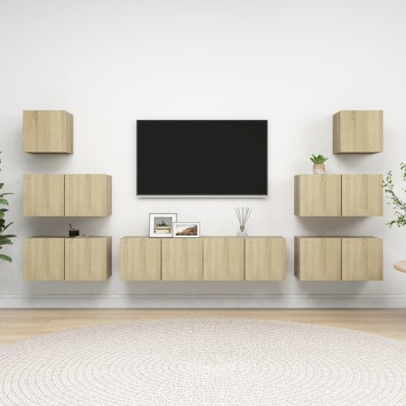 Set de muebles salón TV 8 pzas madera ingeniería roble Sonoma von , TV-Möbel - Ref: Foro24-3079029, Preis: 212,74 €, Rabatt: %