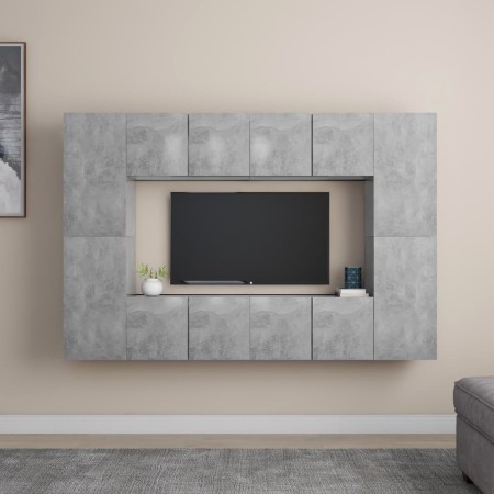 Set de muebles de salón 8 pzas madera ingeniería gris hormigón von , TV-Möbel - Ref: Foro24-3079088, Preis: 237,23 €, Rabatt: %