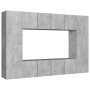 Set de muebles de salón 8 pzas madera ingeniería gris hormigón von , TV-Möbel - Ref: Foro24-3079088, Preis: 237,23 €, Rabatt: %
