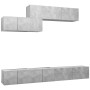 Set muebles de salón TV 6 pzas madera ingeniería gris hormigón von , TV-Möbel - Ref: Foro24-3079150, Preis: 202,38 €, Rabatt: %
