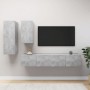 Set muebles de salón TV 4 pzas madera ingeniería gris hormigón by , TV Furniture - Ref: Foro24-3079152, Price: 150,21 €, Disc...