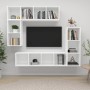 Set de muebles para TV 4 piezas madera contrachapada blanco | Foro24.es | Tu tienda online para hogar, jardín y más Foro24.es