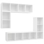 Set de muebles para TV 4 piezas madera contrachapada blanco | Foro24.es | Tu tienda online para hogar, jardín y más Foro24.es