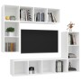 Set de muebles para TV 4 piezas madera contrachapada blanco | Foro24.es | Tu tienda online para hogar, jardín y más Foro24.es