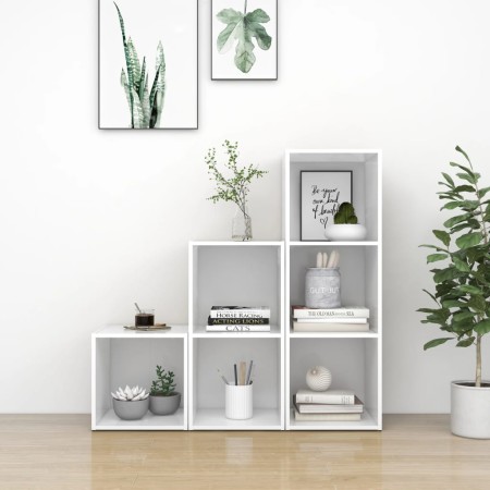 Juego de mueble para TV de 3 piezas madera contrachapada blanco by , TV Furniture - Ref: Foro24-3080078, Price: 100,20 €, Dis...