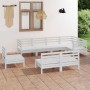 Juego de muebles de jardín 8 piezas madera maciza pino blanco | Foro24.es | Tu tienda online para hogar, jardín y más Foro24.es