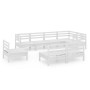 Juego de muebles de jardín 8 piezas madera maciza pino blanco | Foro24.es | Tu tienda online para hogar, jardín y más Foro24.es