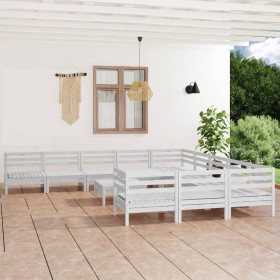 Juego de muebles de jardín 12 piezas madera
