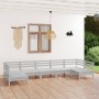 Juego de muebles de jardín 7 piezas madera maciza pino blanco | Foro24.es | Tu tienda online para hogar, jardín y más Foro24.es