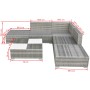 Set de muebles de jardín 6 pzas y cojines ratán sintético gris von , Gartensets - Ref: Foro24-42745, Preis: 593,59 €, Rabatt: %
