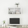 Mueble de pared para TV madera contrachapada blanco 37x37x72 cm by , TV Furniture - Ref: Foro24-805471, Price: 38,42 €, Disco...