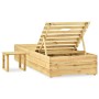 Tumbona con mesa de madera de pino impregnada verde by , Loungers - Ref: Foro24-315401, Price: 107,91 €, Discount: %
