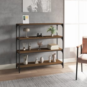 Estantería contrachapada y acero roble marrón 100x33x100 cm by , Bookcases and shelves - Ref: Foro24-819361, Price: 62,38 €, ...