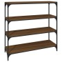 Estantería contrachapada y acero roble marrón 100x33x100 cm by , Bookcases and shelves - Ref: Foro24-819361, Price: 62,38 €, ...