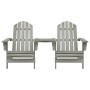 Sillas Adirondack de jardín y mesita madera maciza abeto gris