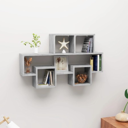 Estante pared forma de coche madera ingeniería gris 82x15x51 cm by , Shelves and shelves - Ref: Foro24-807254, Price: 35,38 €...