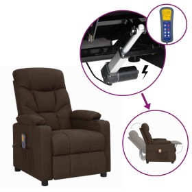 Silla de masaje elevable de tela marrón oscuro by , Electric massage chairs - Ref: Foro24-3093472, Price: 309,76 €, Discount: %