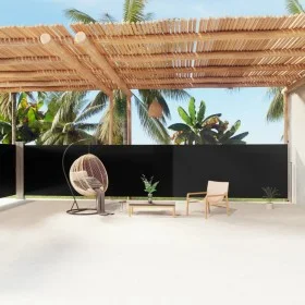 Black retractable side awning 160x1200 cm by vidaXL, Umbrellas - Ref: Foro24-318066, Price: 86,73 €, Discount: %