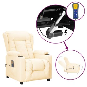 Sillón de masaje elevable cuero sintético crema by , Electric massage chairs - Ref: Foro24-3093453, Price: 297,79 €, Discount: %