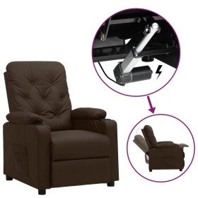Sillón elevable cuero sintético marrón