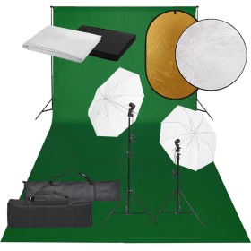 Kit de estudio fotográfico con set de luces, fondo y reflector by , Flashes and studio lighting - Ref: Foro24-3094637, Price:...