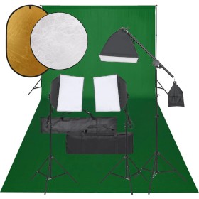 Kit de estudio fotográfico con set de luces, fondo y reflector de , Flashes e iluminaciones de estudio - Ref: Foro24-3094694,...
