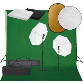Kit de estudio fotográfico con set de luces, fondo y reflector by , Flashes and studio lighting - Ref: Foro24-3094635, Price:...