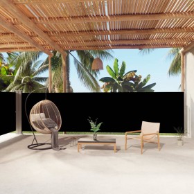 Black retractable side awning 160x1000 cm by vidaXL, Umbrellas - Ref: Foro24-318030, Price: 109,30 €, Discount: %