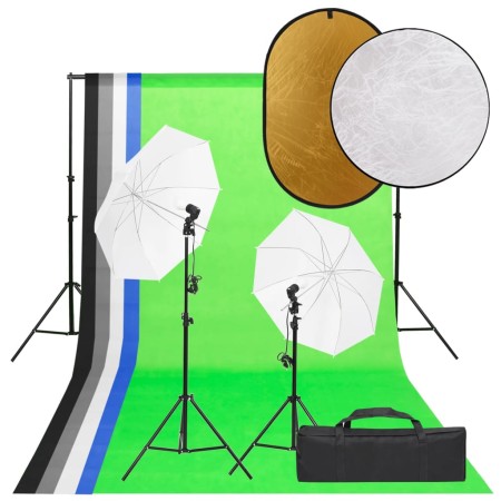 Kit de estudio fotográfico con set de luces, fondo y reflector | Foro24.es | Tu tienda online para hogar, jardín y más Foro24.es