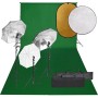 Kit de estudio fotográfico con set de luces, fondo y reflector