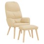 Sillón de relax con reposapiés de tela color crema by , Armchairs - Ref: Foro24-3097344, Price: 138,62 €, Discount: %