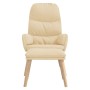 Sillón de relax con reposapiés de tela color crema by , Armchairs - Ref: Foro24-3097344, Price: 138,62 €, Discount: %