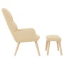 Sillón de relax con reposapiés de tela color crema by , Armchairs - Ref: Foro24-3097344, Price: 138,62 €, Discount: %