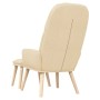 Sillón de relax con reposapiés de tela color crema by , Armchairs - Ref: Foro24-3097344, Price: 138,62 €, Discount: %