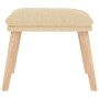 Sillón de relax con reposapiés de tela color crema by , Armchairs - Ref: Foro24-3097344, Price: 138,62 €, Discount: %