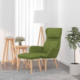 Sillón de relax con taburete de terciopelo verde claro by , Armchairs - Ref: Foro24-3097823, Price: 142,48 €, Discount: %
