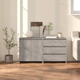Aparador de 2 piezas madera manufacturada gris hormigón de , Aparadores - Ref: Foro24-3098060, Precio: 149,07 €, Descuento: %