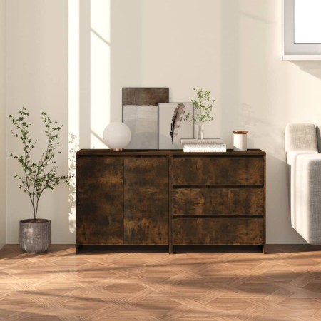 Aparador de 2 piezas madera manufacturada color roble ahumado by , Sideboards - Ref: Foro24-3098062, Price: 161,93 €, Discoun...