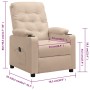 Sillón reclinable eléctrico de tela crema de , Sillones - Ref: Foro24-3098848, Precio: 247,03 €