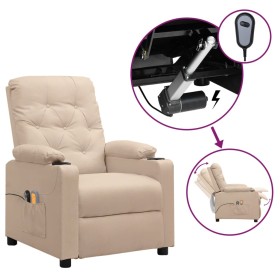 Sillón de masaje eléctrico tela color crema